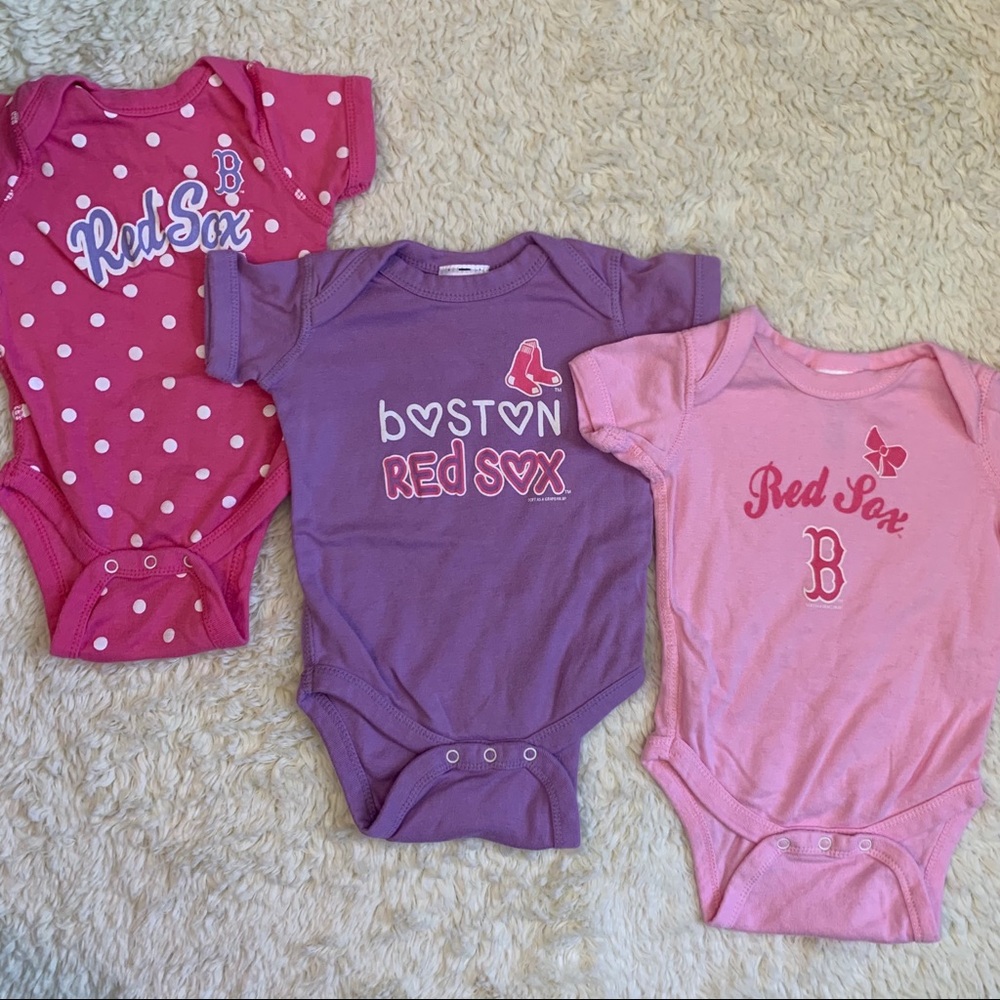 3 Boston Red Sox onesies